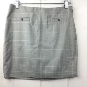 Banana Republic Gray & Cream Plaid Checked Skirt, Size 4‎